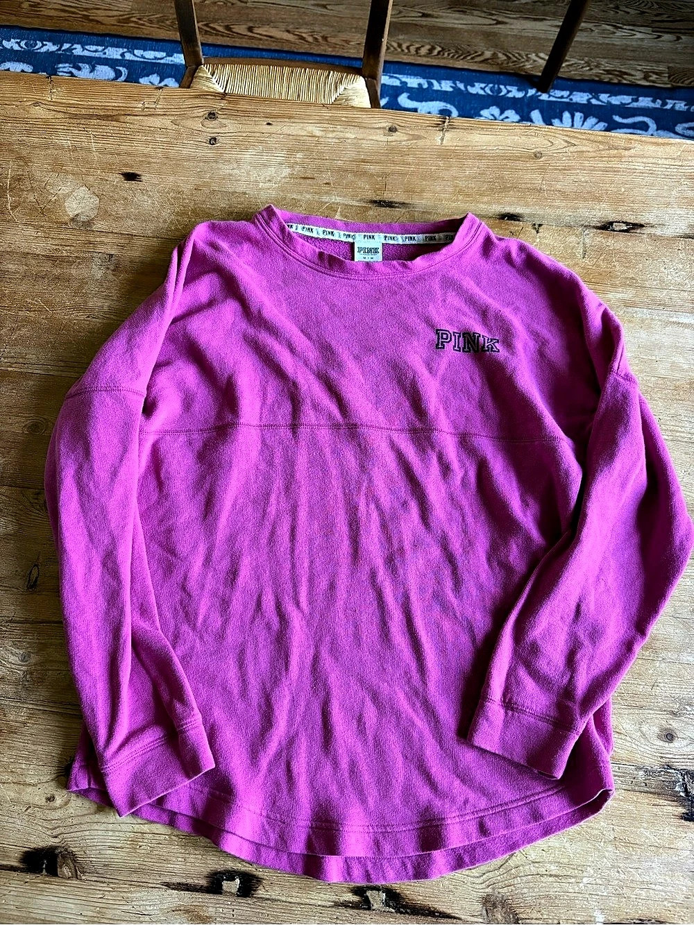PINK Love Pink Long Sleeve Top in Size Medium